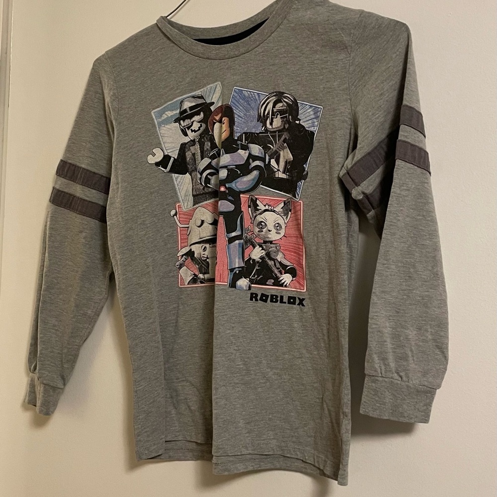 Gray Kids Long Sleeve Tee with Graphic Design